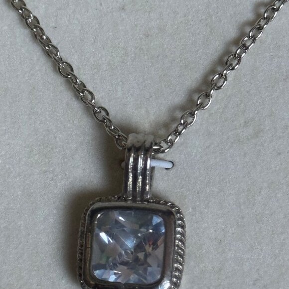 COTE D' AZUR Silver-Toned Jewelry Set Watch Necklace Earrings Clear Gemstones - Picture 14 of 16